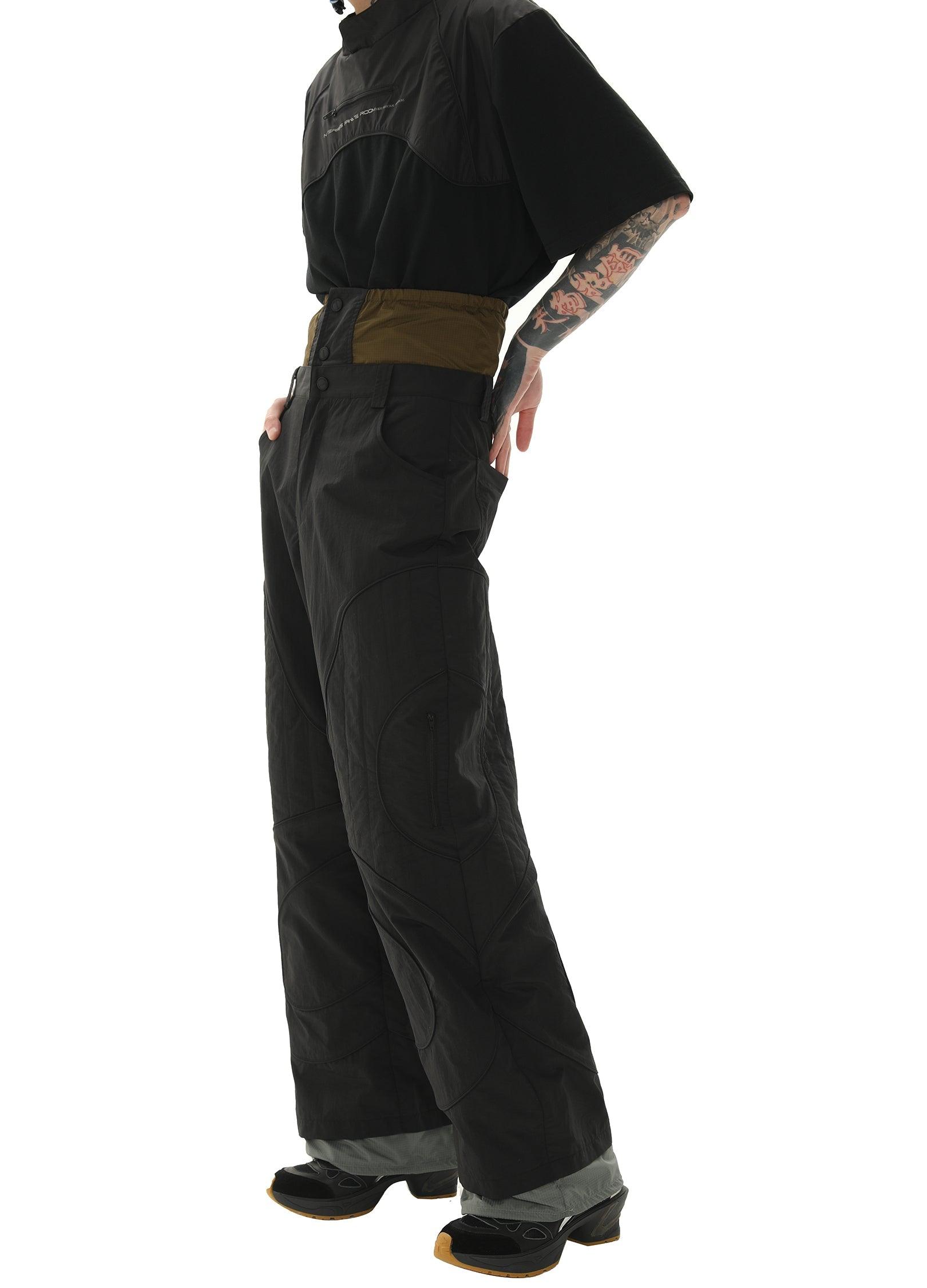 High-Waisted 3D Biker Trousers - chiclara