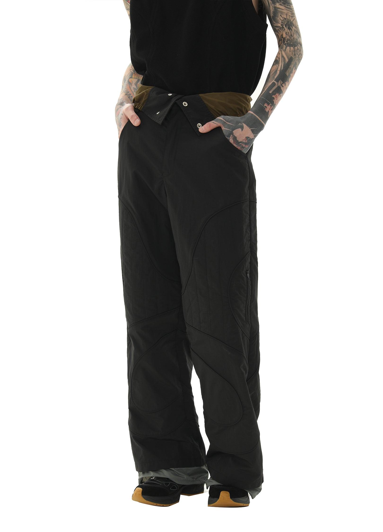 High-Waisted 3D Biker Trousers - chiclara