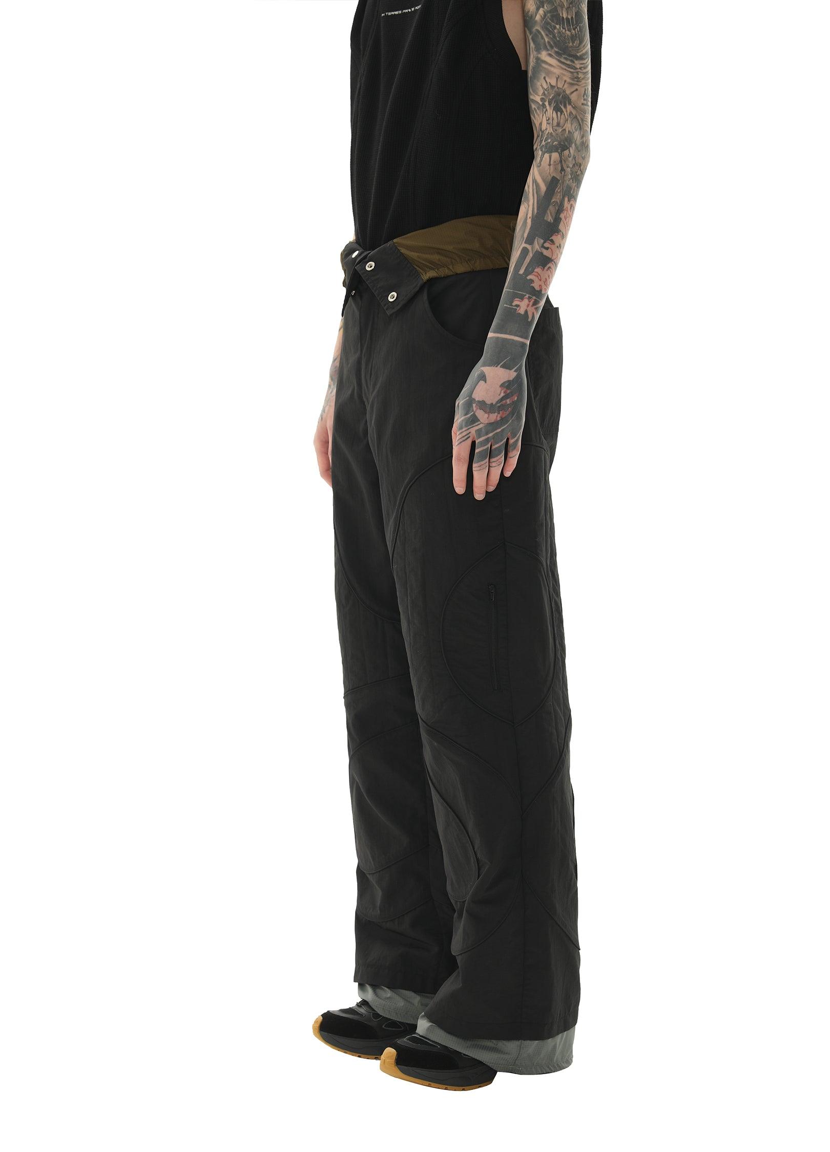 High-Waisted 3D Biker Trousers - chiclara