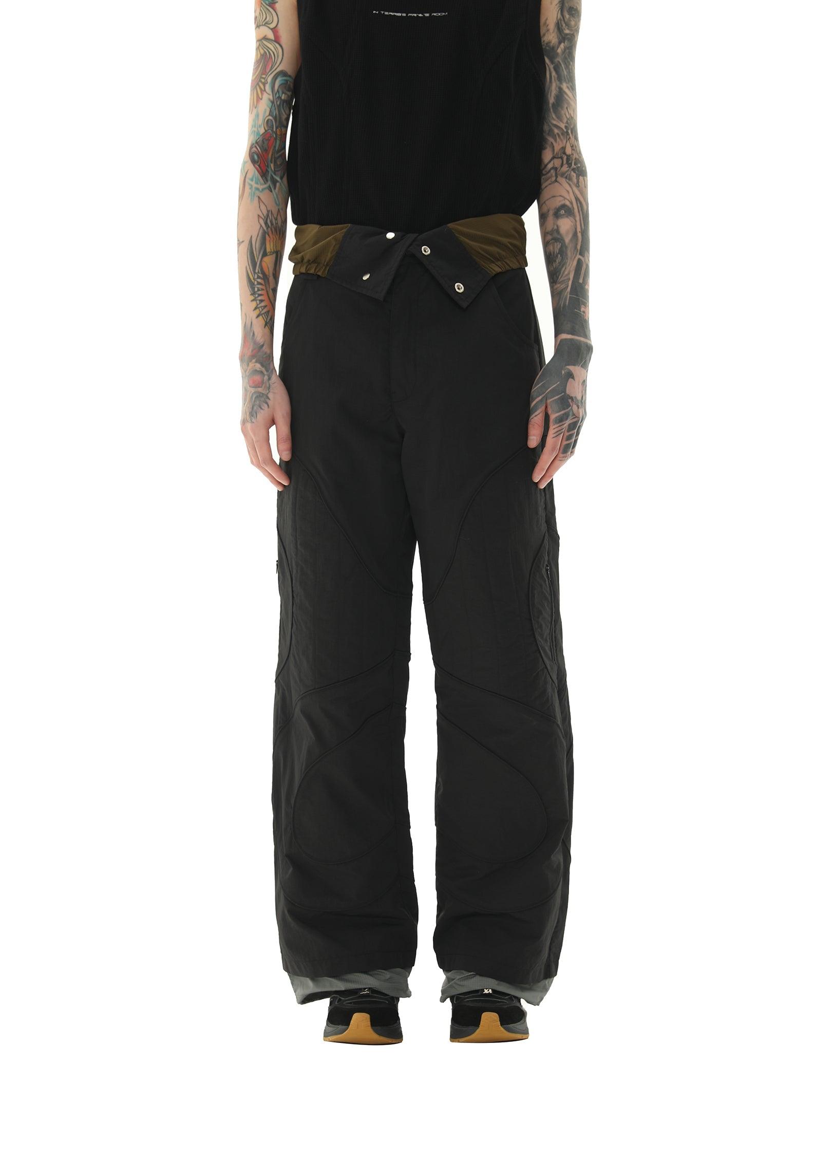 High-Waisted 3D Biker Trousers - chiclara