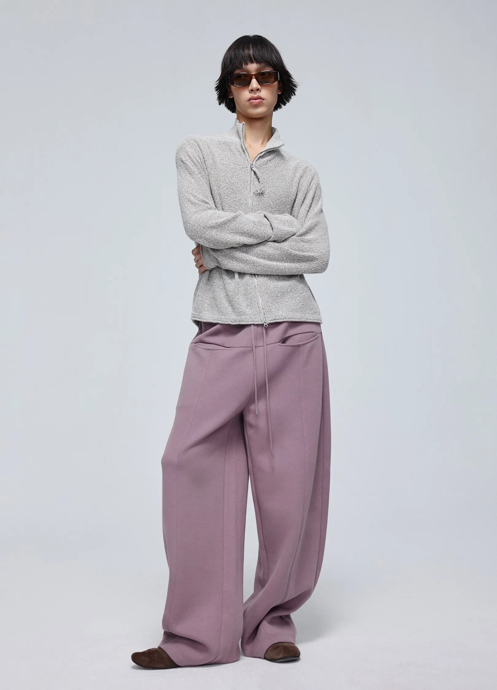 Embossed Logo Wide-Leg Sweatpants