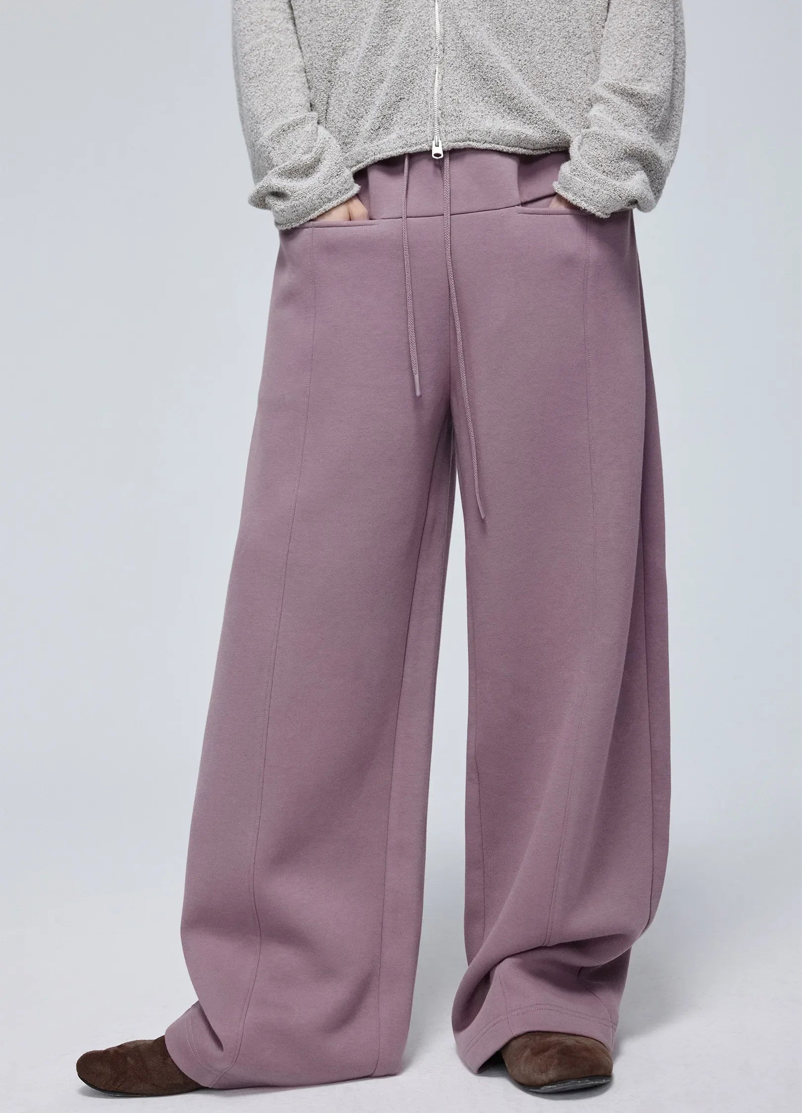 Embossed Logo Wide-Leg Sweatpants