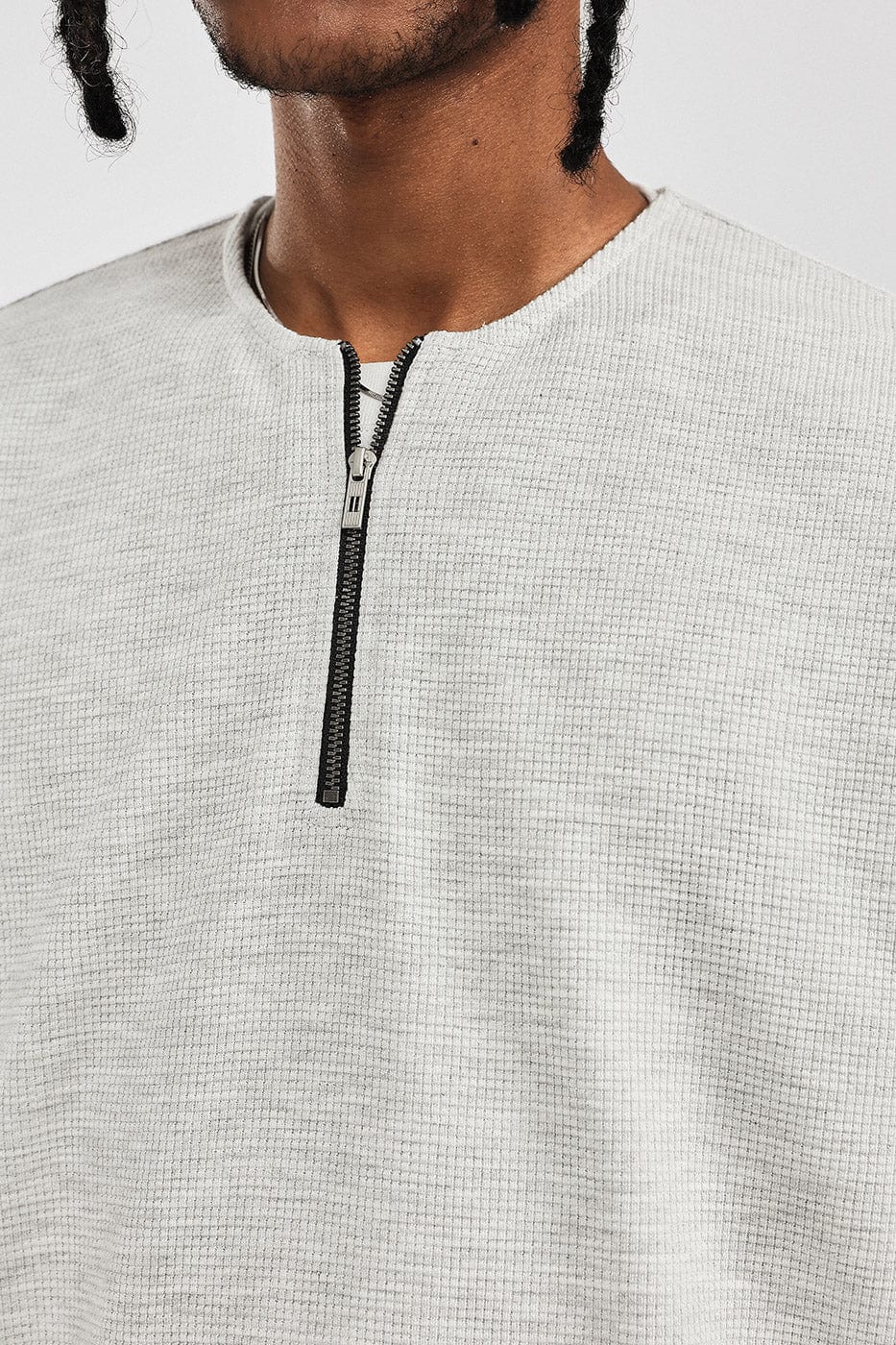 Quarter Zip Waffle Sweatshirt