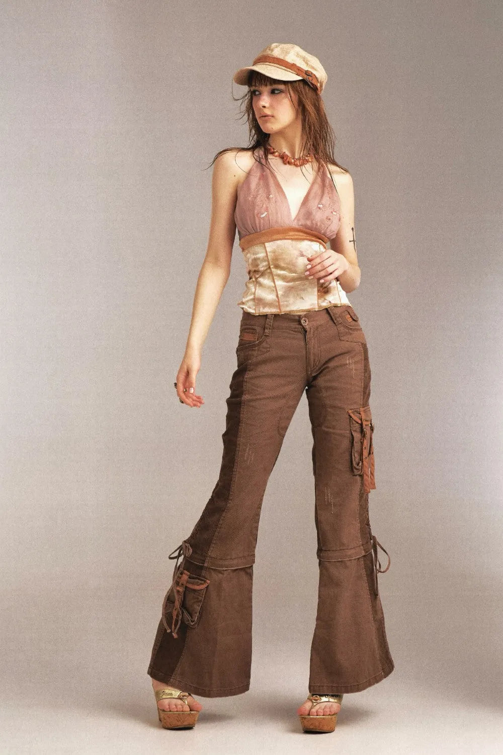 Vintage Satin Halter Corset Top