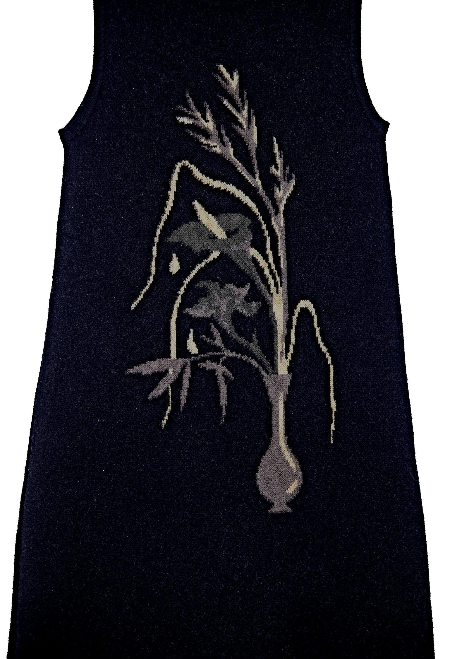 Elegant Floral Print Knit Dress - chiclara