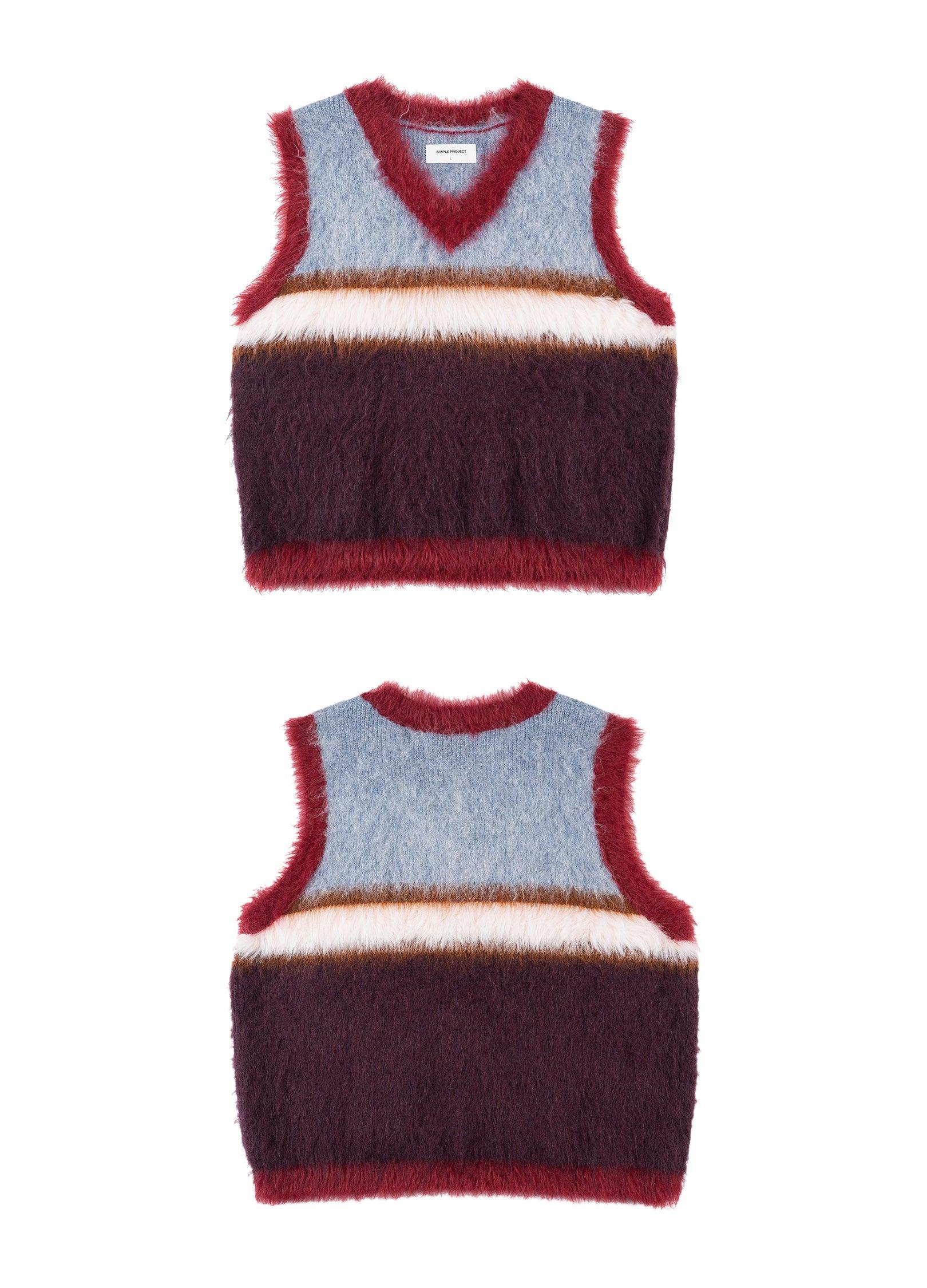 Versatile Fuzz Knit Sweater Vest - chiclara