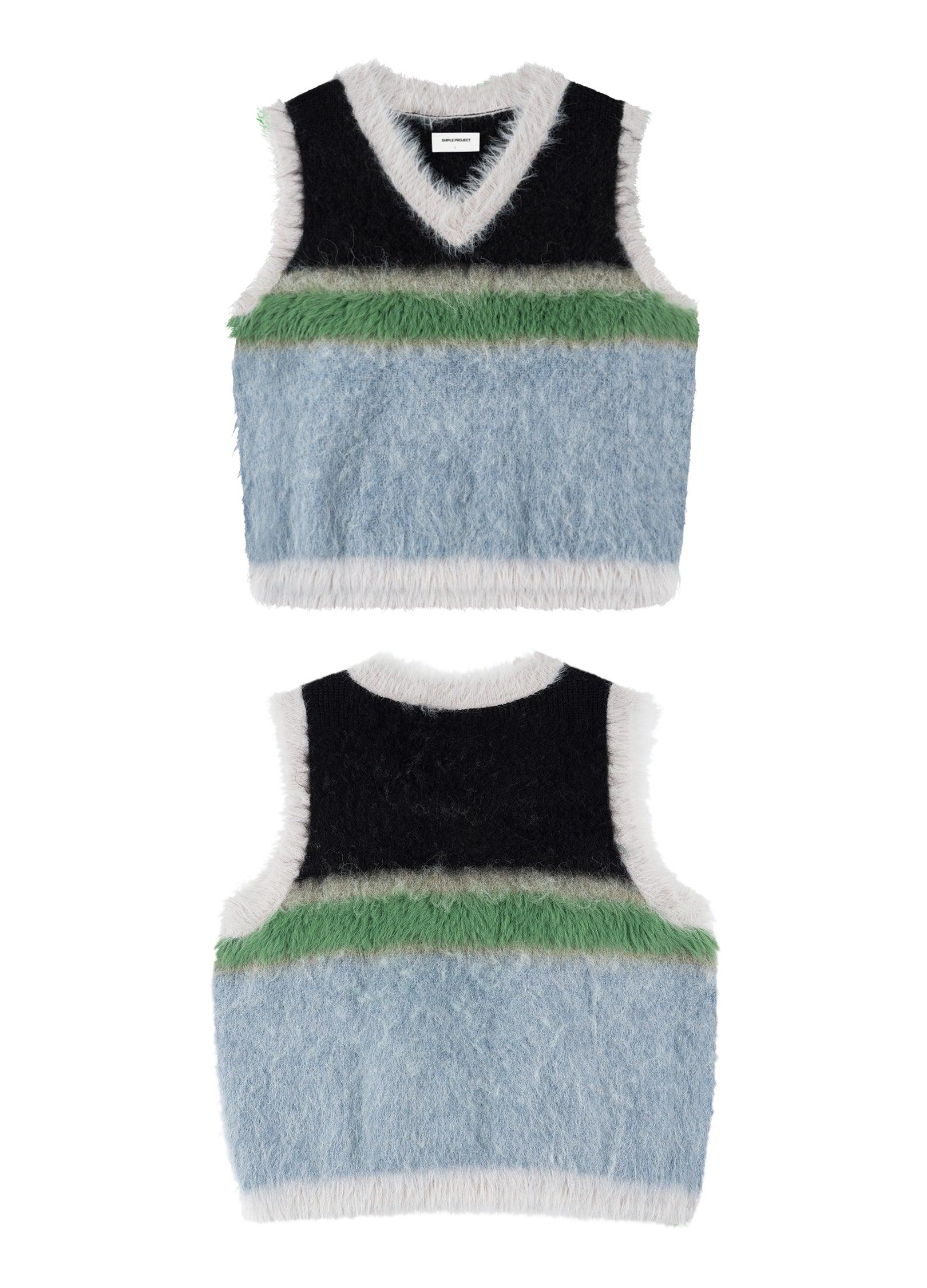 Versatile Fuzz Knit Sweater Vest - chiclara