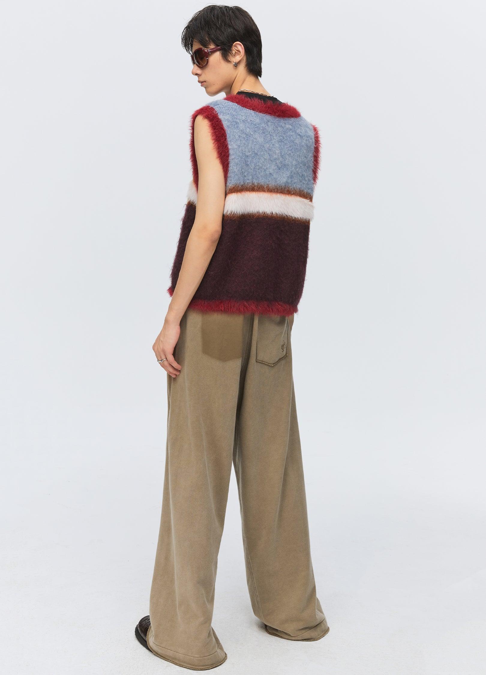 Versatile Fuzz Knit Sweater Vest - chiclara