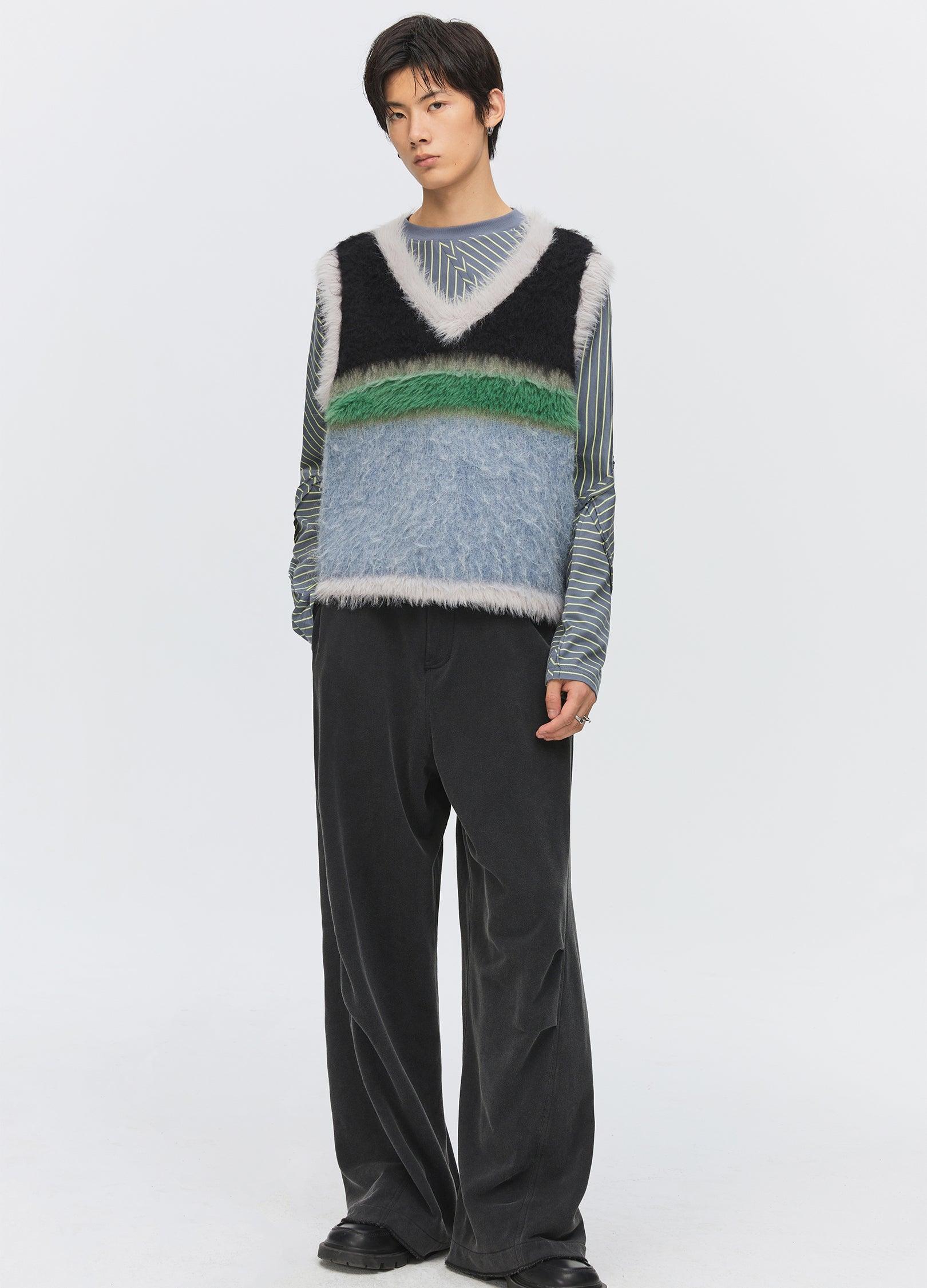 Versatile Fuzz Knit Sweater Vest - chiclara