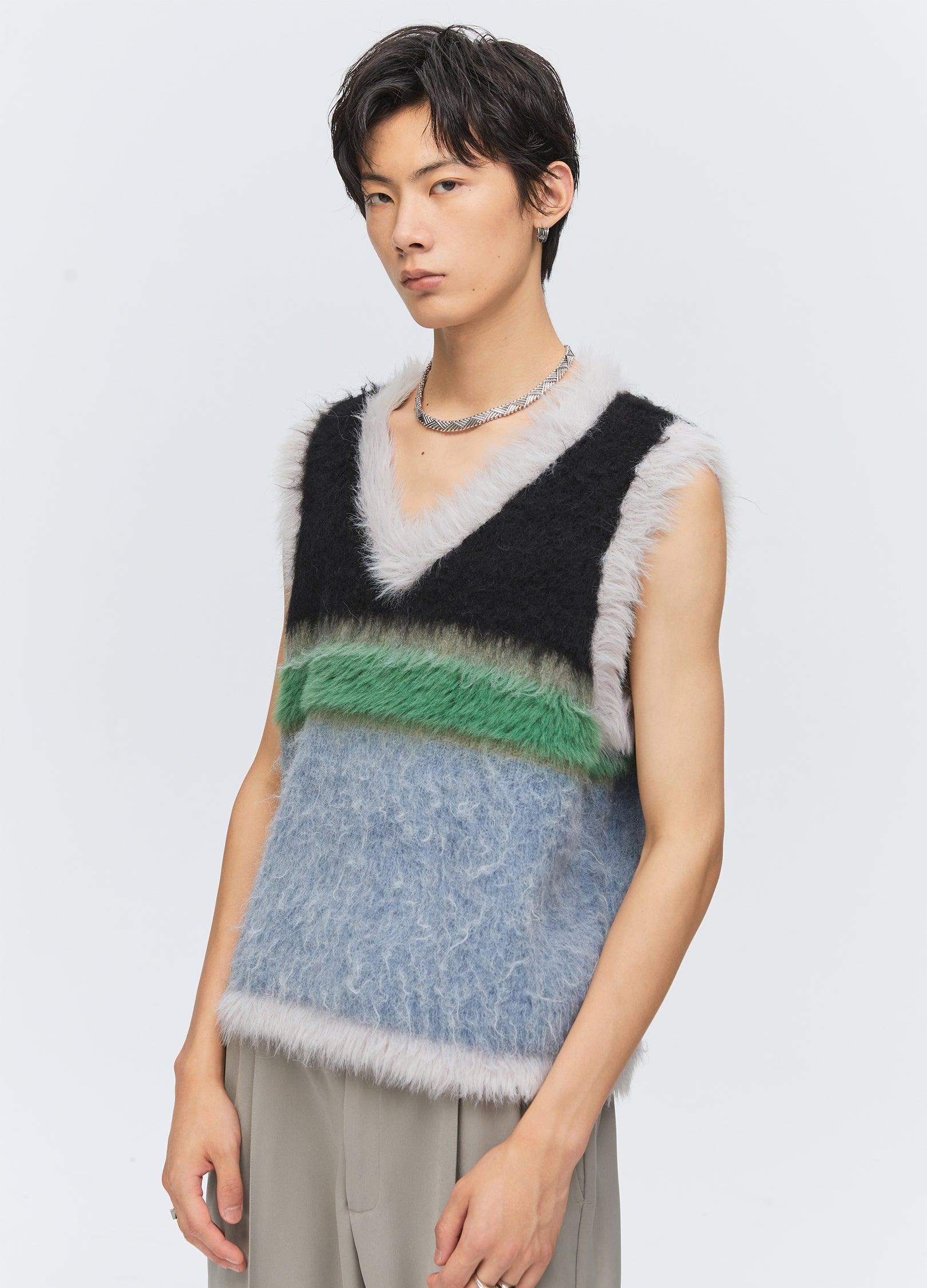 Versatile Fuzz Knit Sweater Vest - chiclara