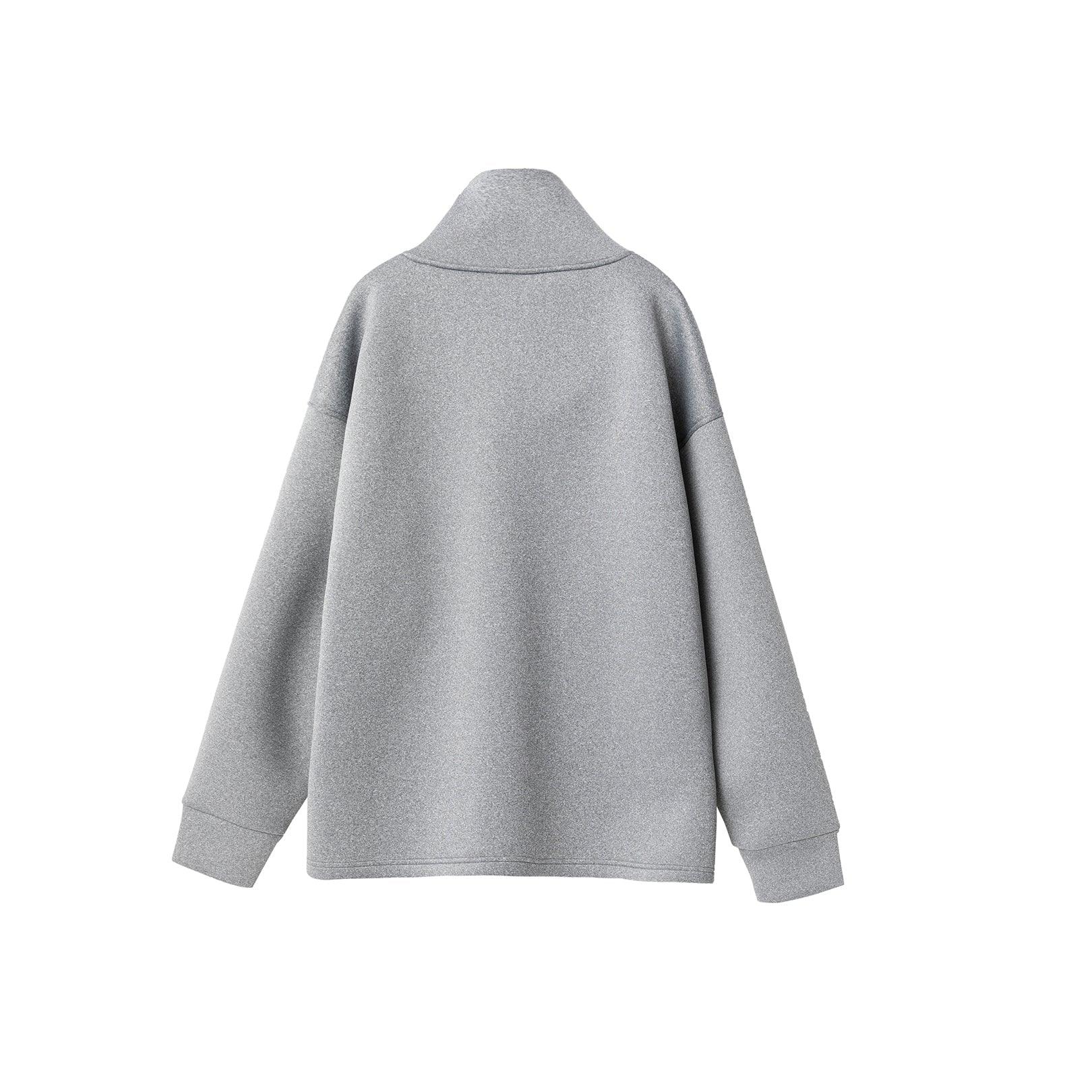 Ultra-High Neck Zip-Up Sweatshirt - chiclara