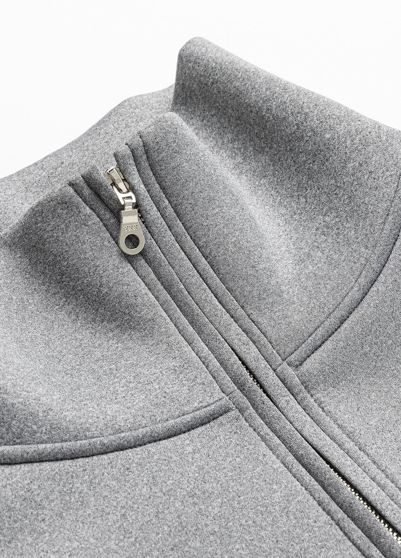 Ultra-High Neck Zip-Up Sweatshirt - chiclara