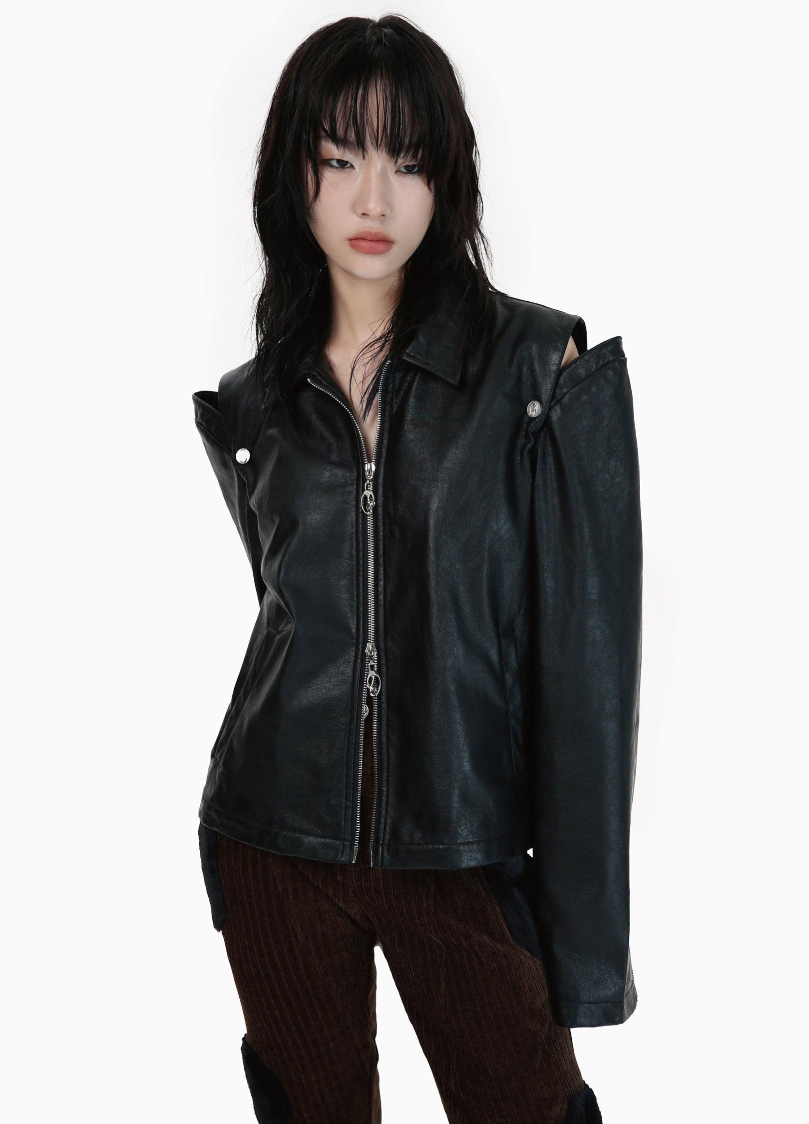 Urban Edge Hollow Shoulder Jacket - chiclara