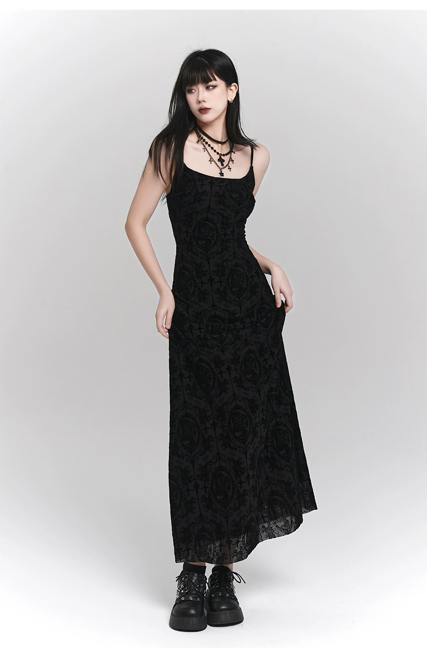 Gothic Velvet Maxi Dress