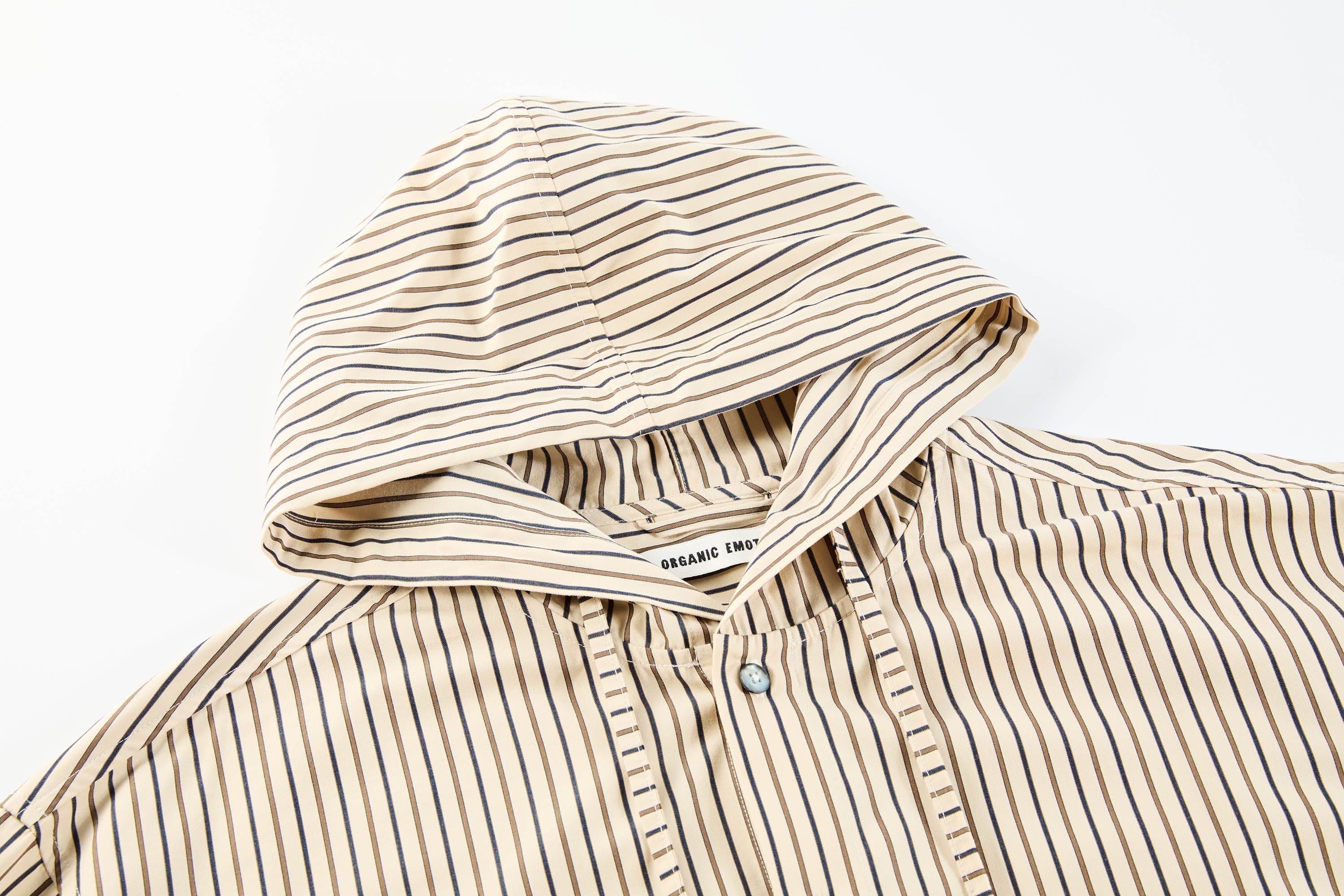 Striped Baseball-Style Button-Up Shirt