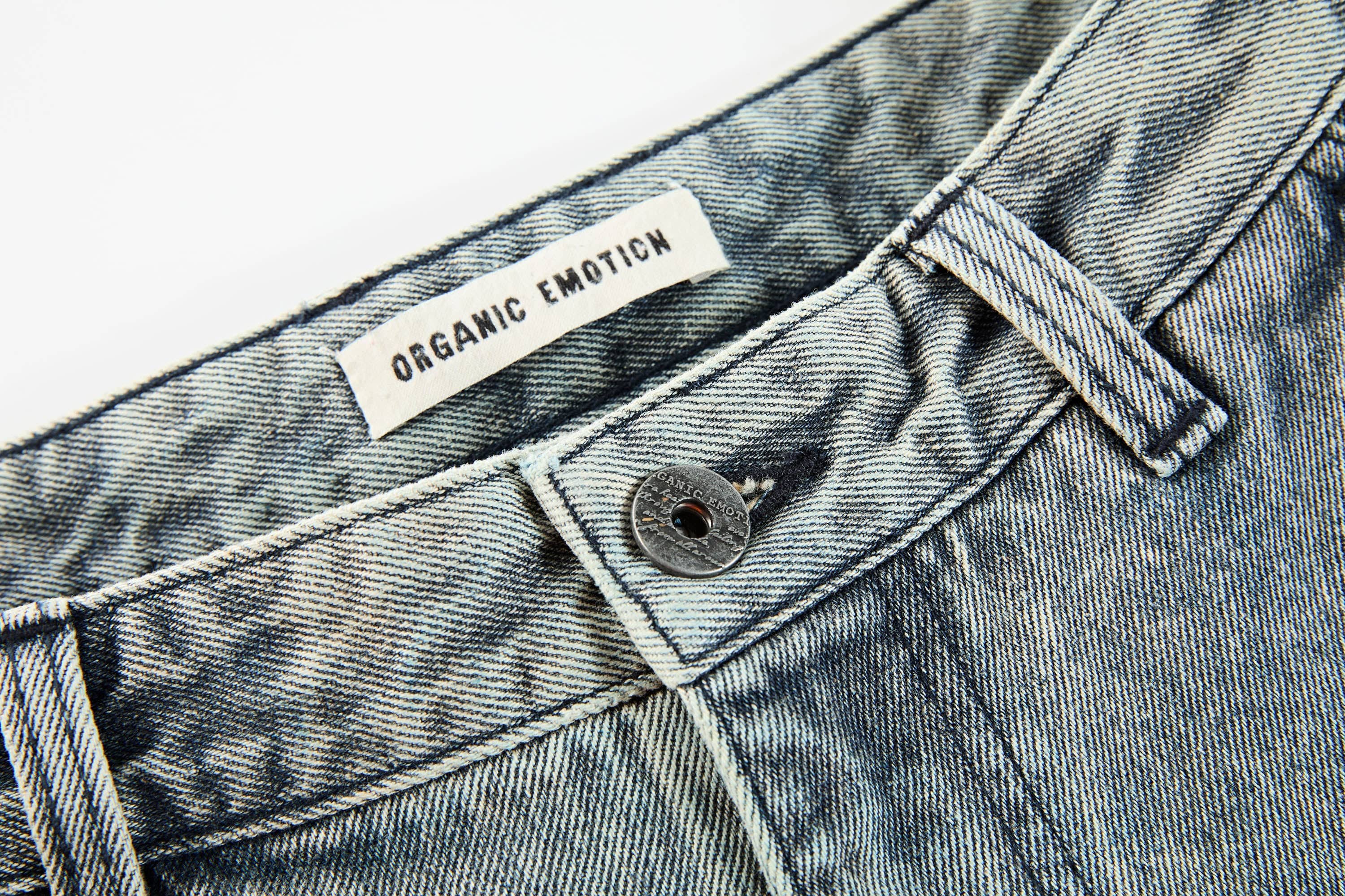 Washed Gradient Denim Cargo Jeans