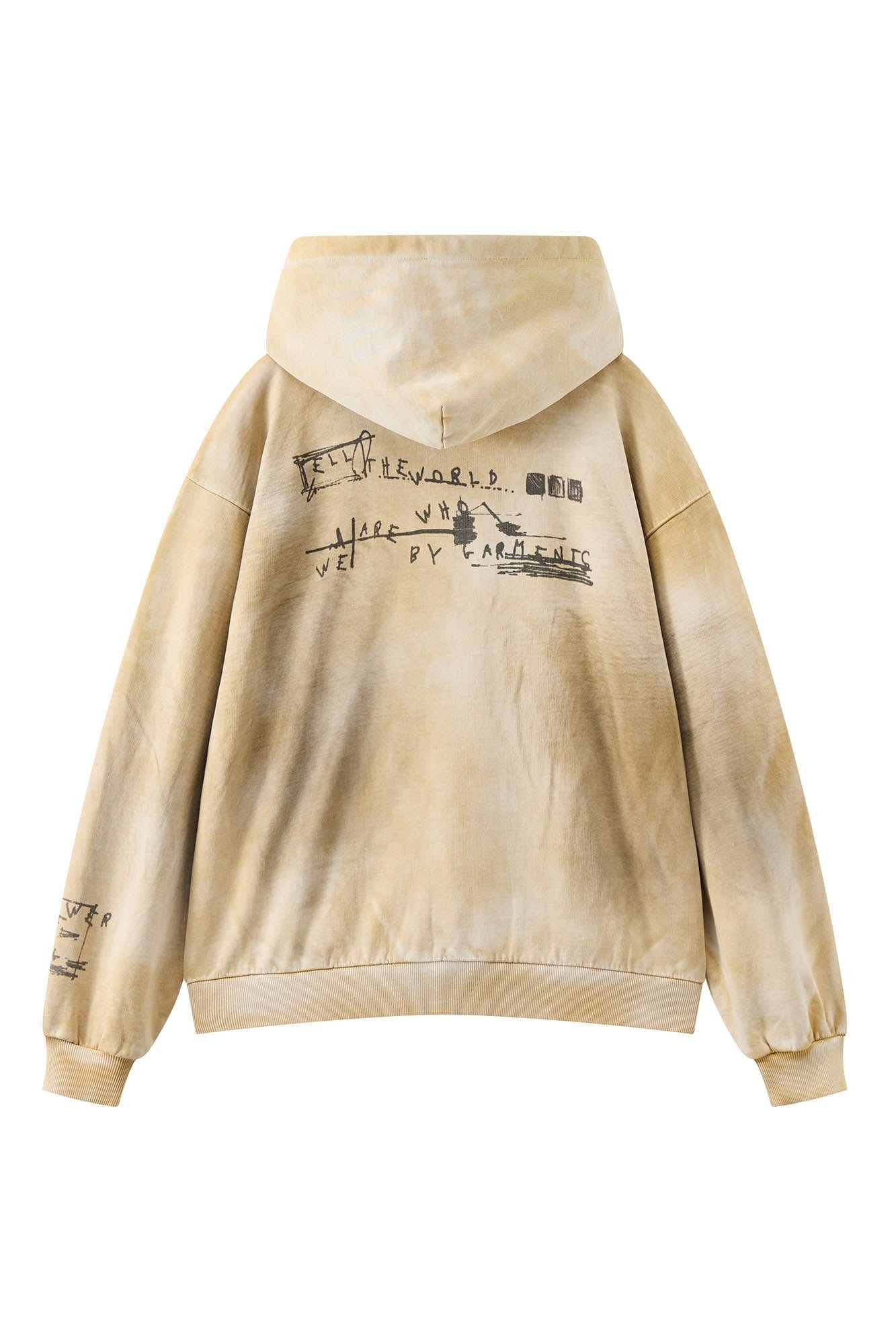 Washed Graffiti Zip-Up Hoodie