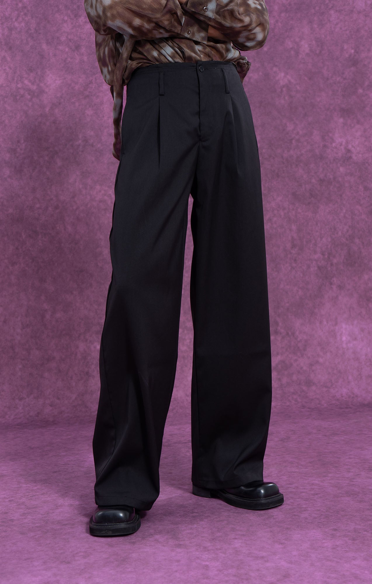 Classic Essential Black Straight-Leg Trousers