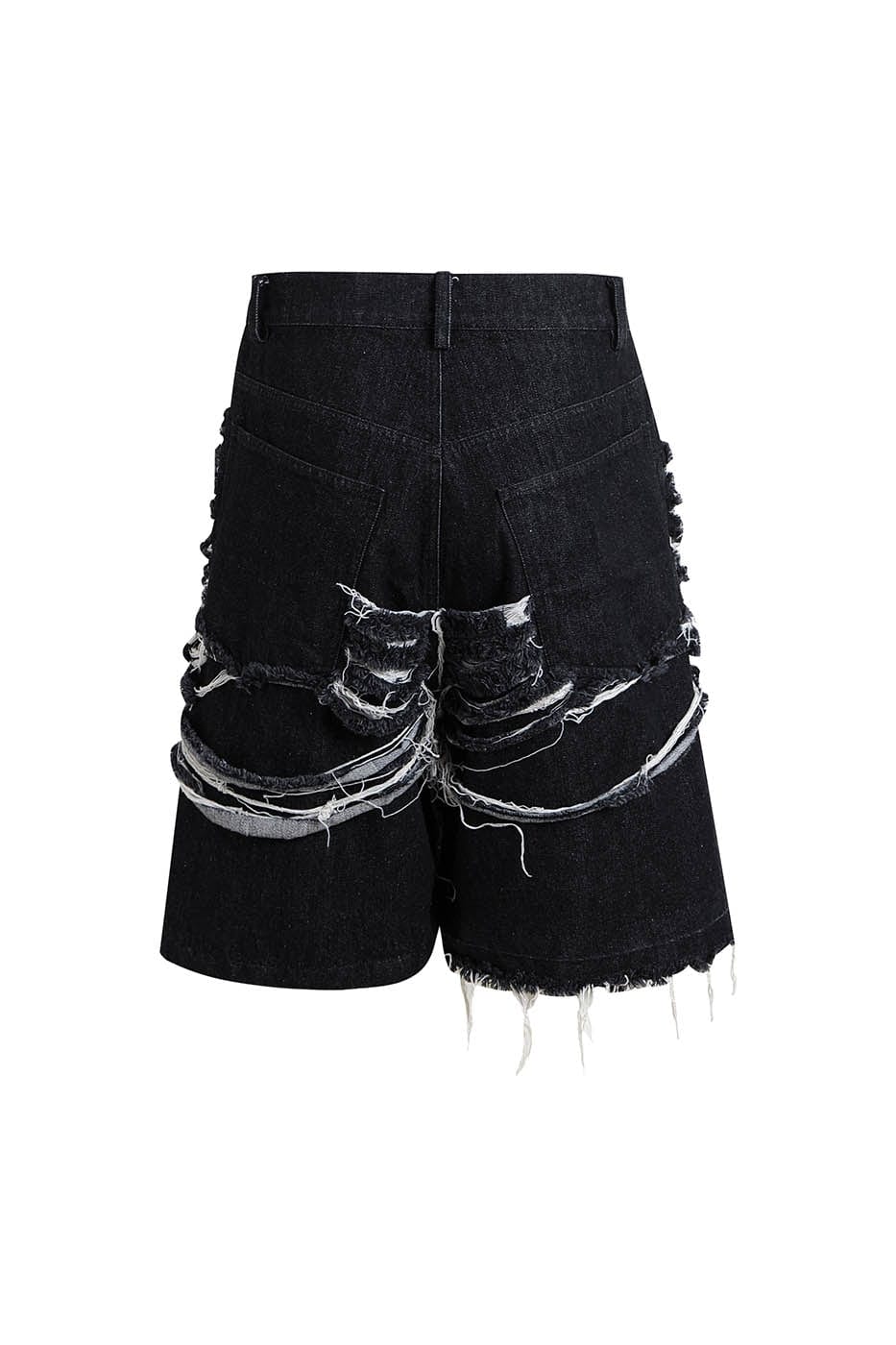 Skeleton Ripped Denim Shorts