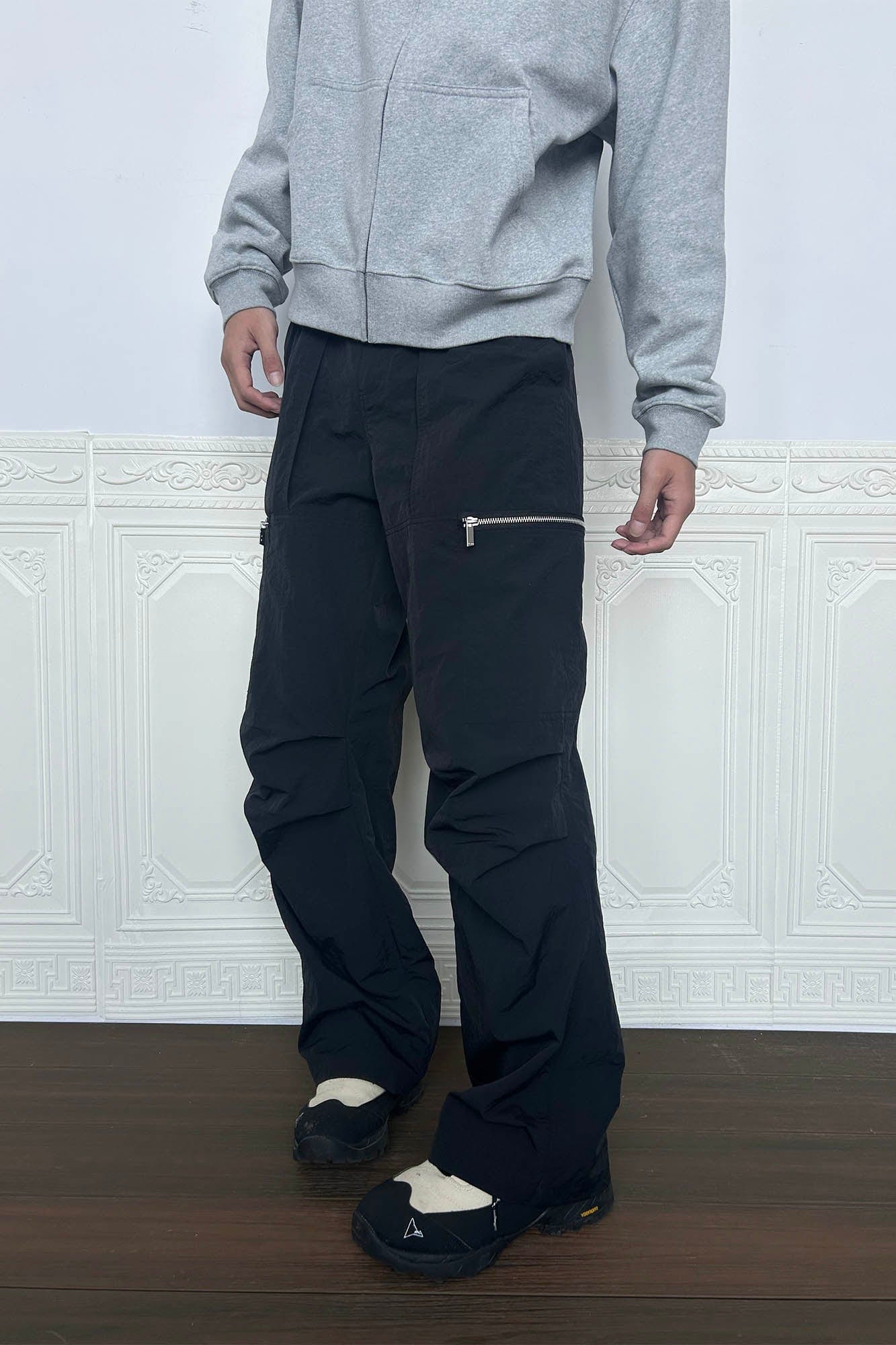 Black Utility Pants with Zip Pockets