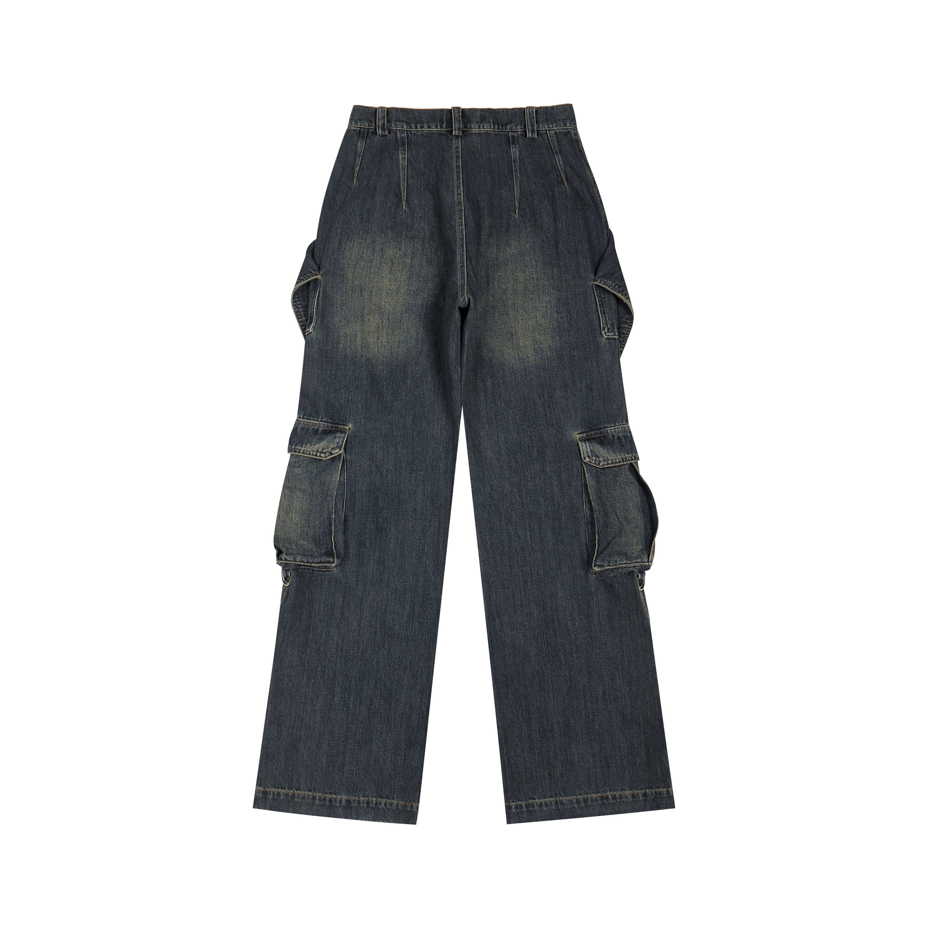 Strap Cargo Wide Jeans