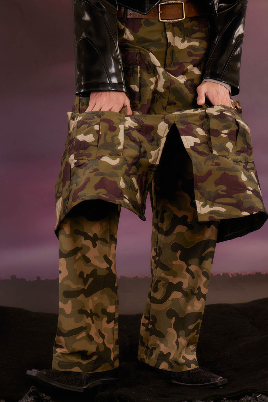 Camo Skirt Overlay Pants