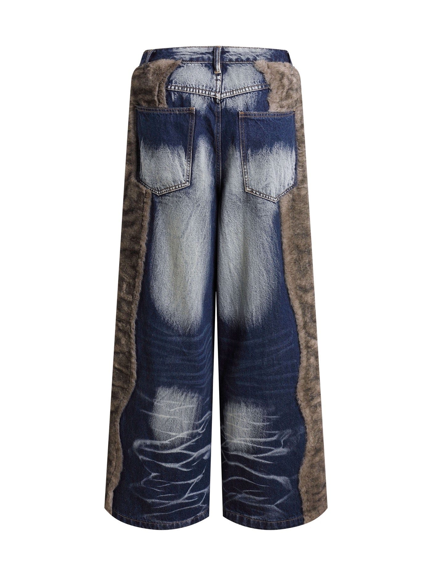 Fur Stripe Wide Leg Jeans