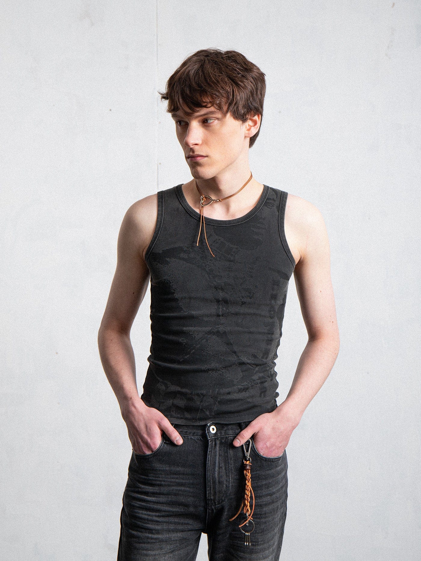 Black Ribbed Tank Top