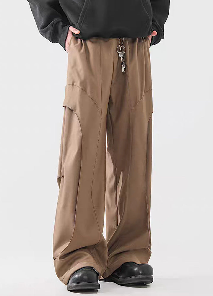 Panel Wide-Leg Utility Pants - chiclara