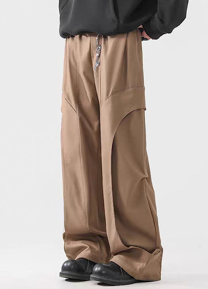 Panel Wide-Leg Utility Pants - chiclara