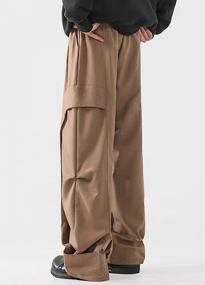 Panel Wide-Leg Utility Pants - chiclara