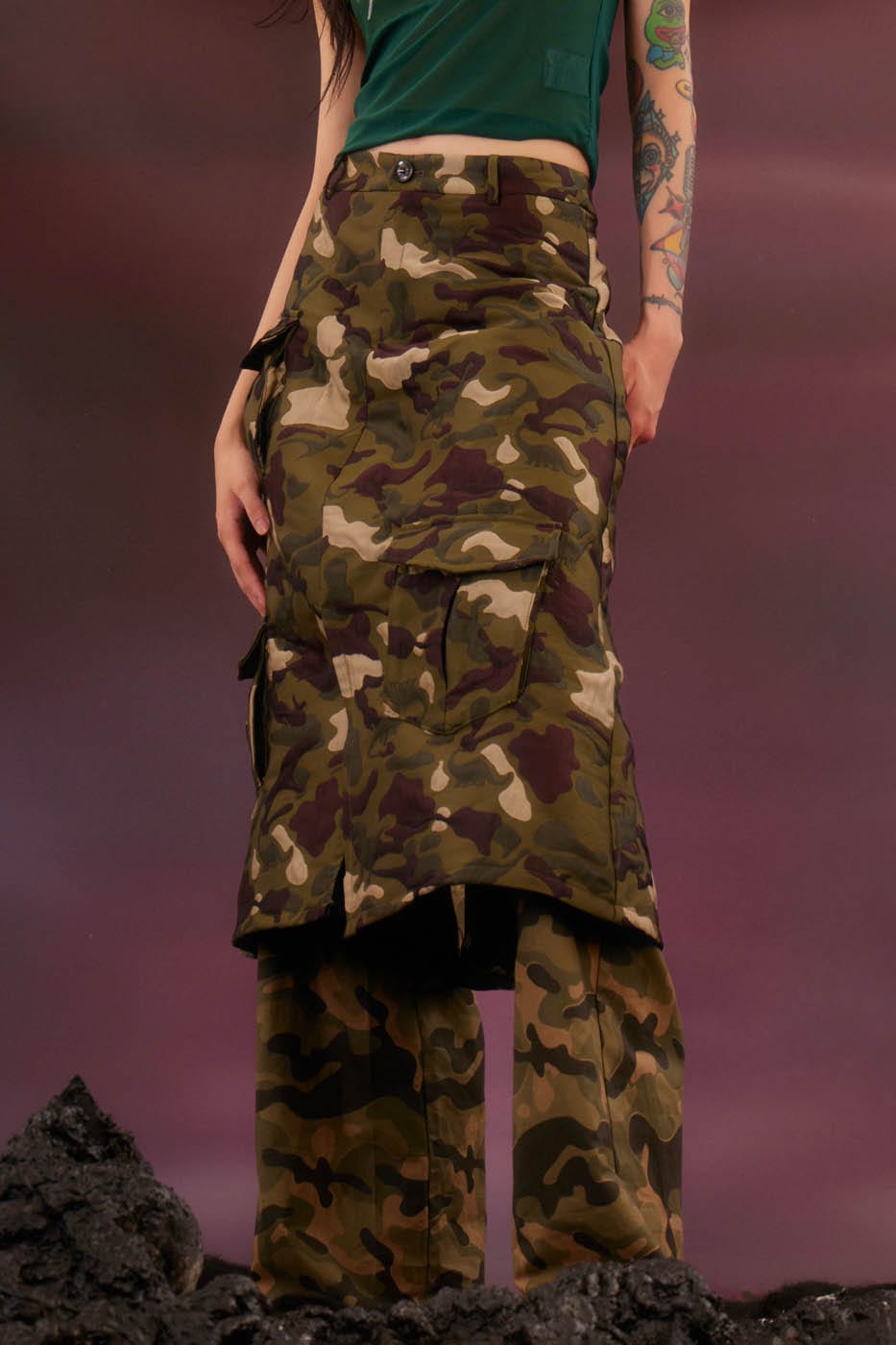 Camo -Rock -Overlay -Hosen