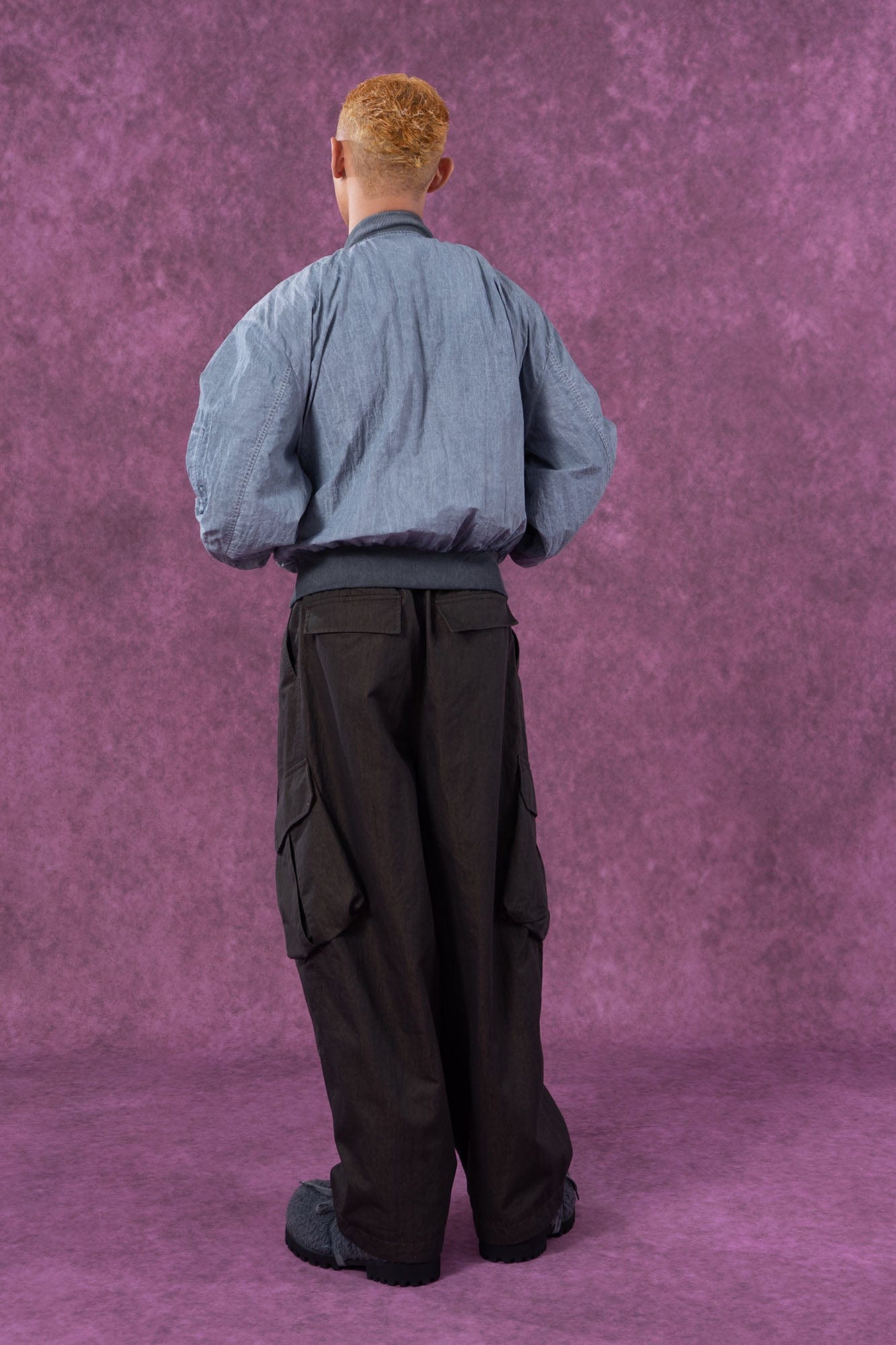 Cropped Crinkled Bomber Jacket