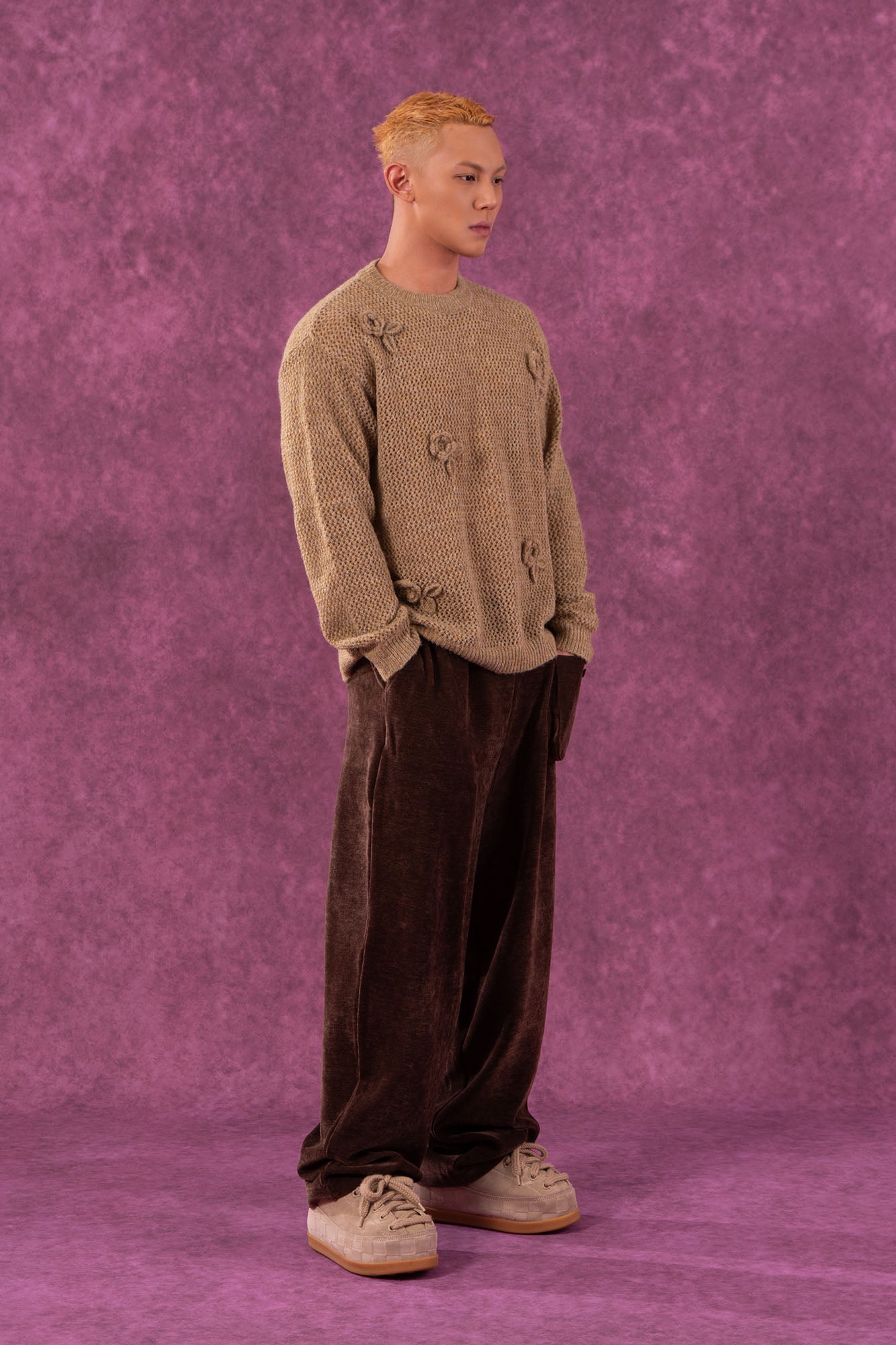 Crochet Floral Knit Sweater