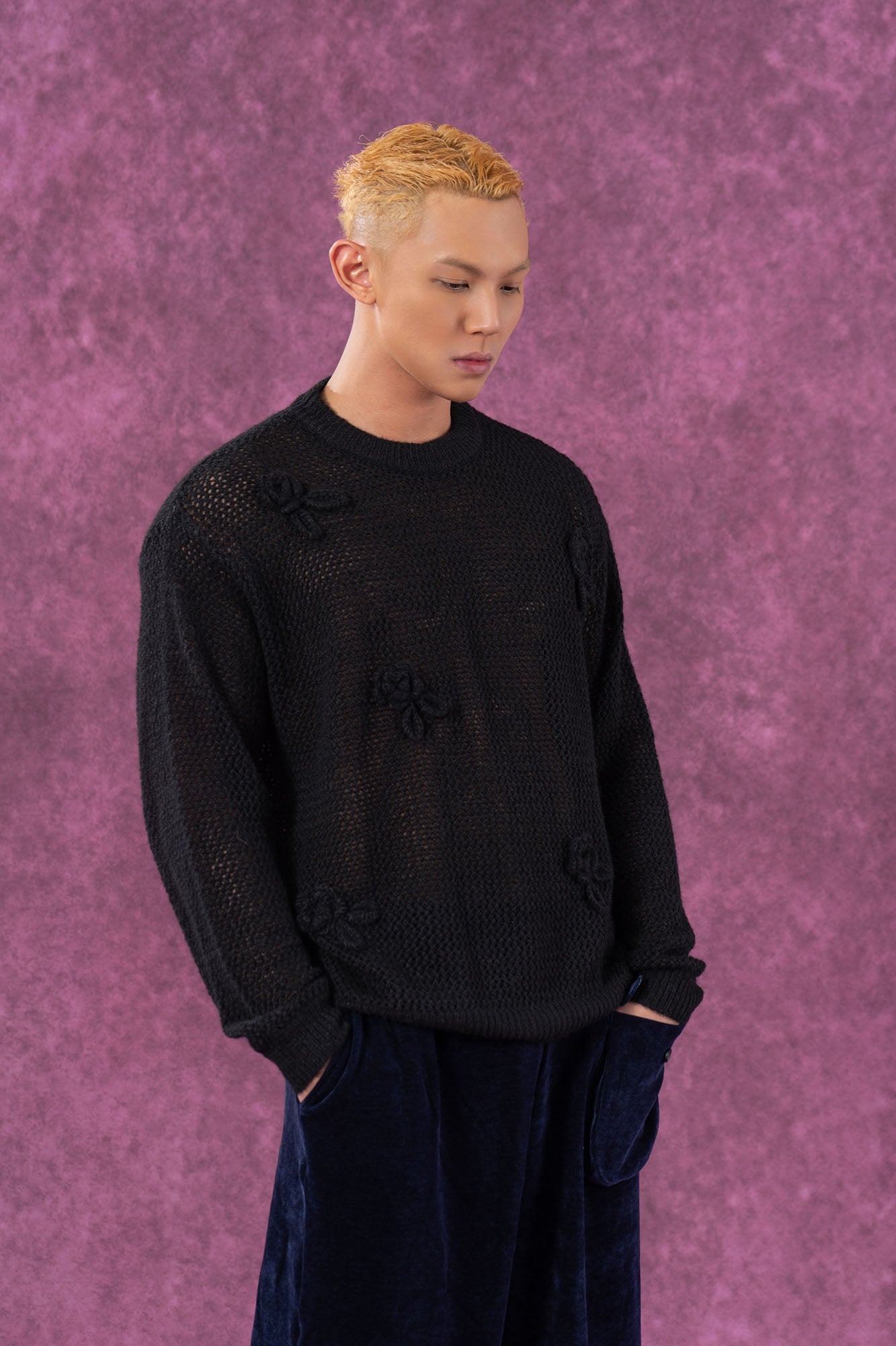 Crochet Floral Knit Sweater