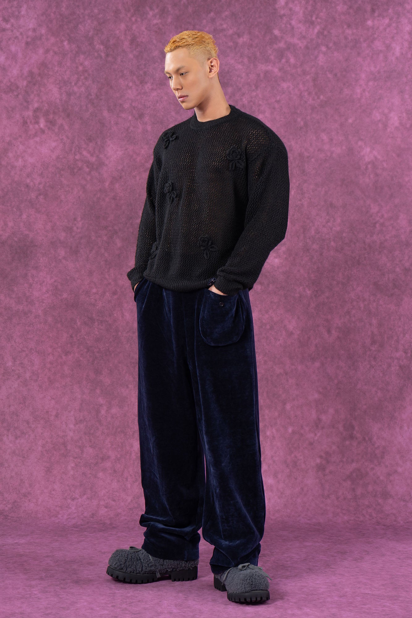 Crochet Floral Knit Sweater