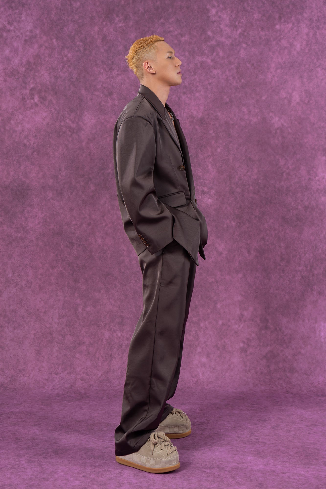 Satin Pleated Trousers