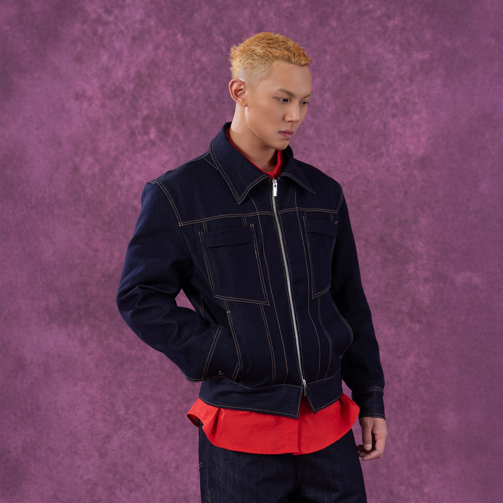 Classical Contrast Stitch Denim Jacket