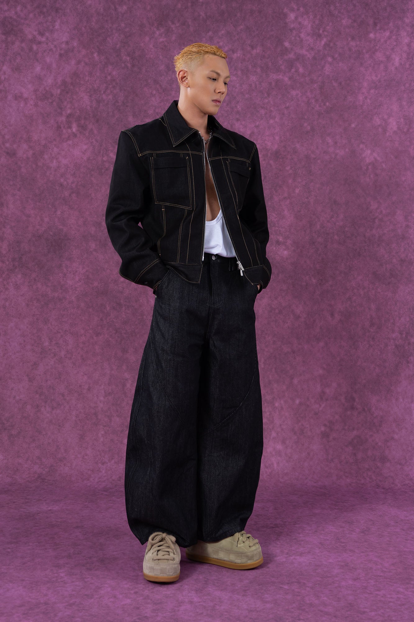 Classical Contrast Stitch Denim Jacket