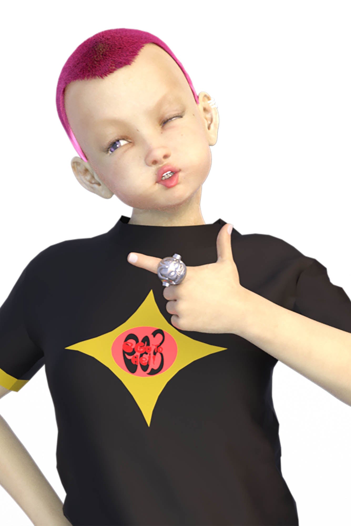 Silver Robot Skull Statement Rings