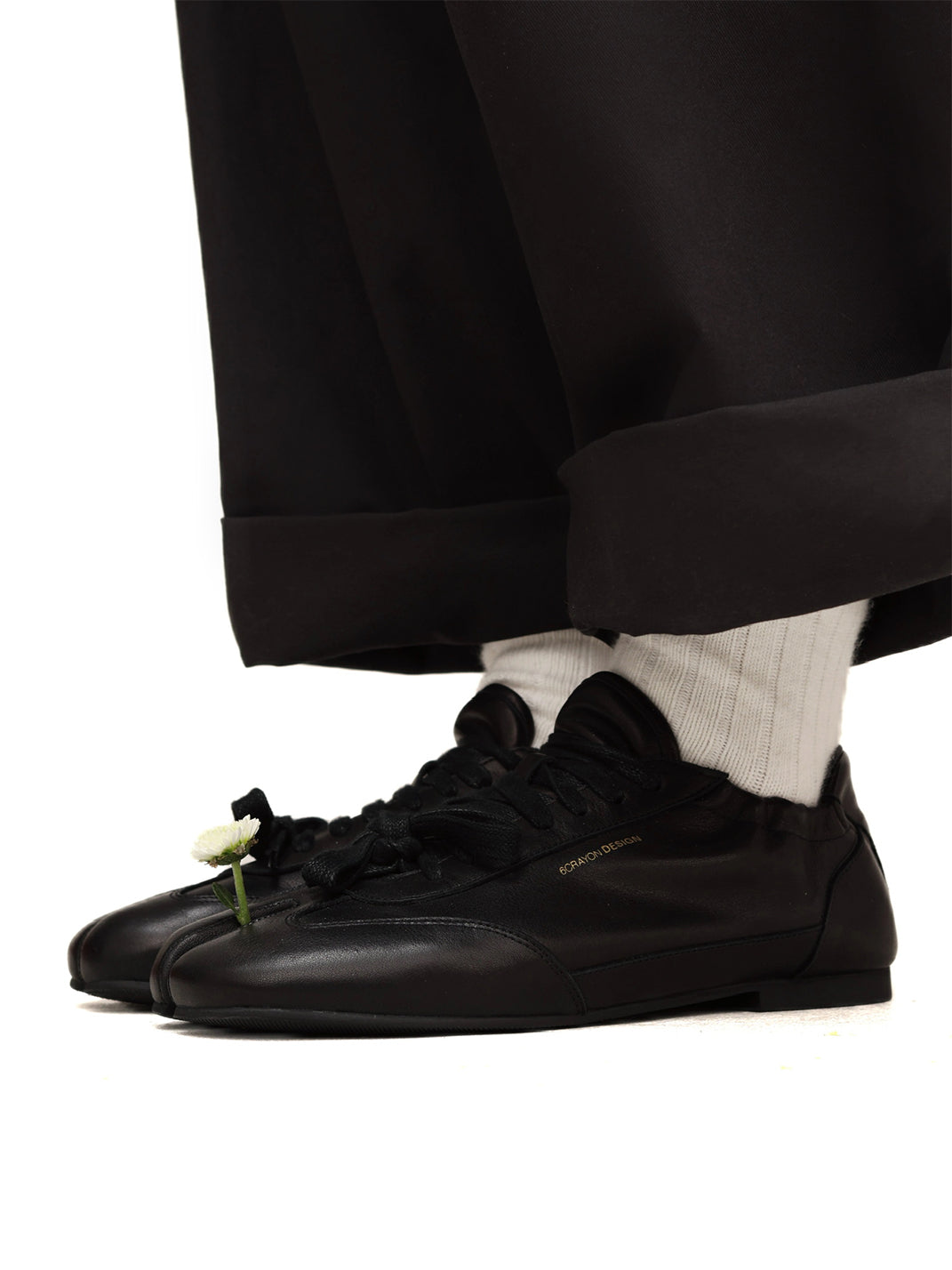 Waxed Leather Tabi Shoes
