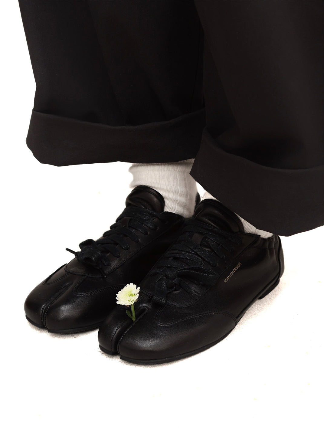 Waxed Leather Tabi Shoes