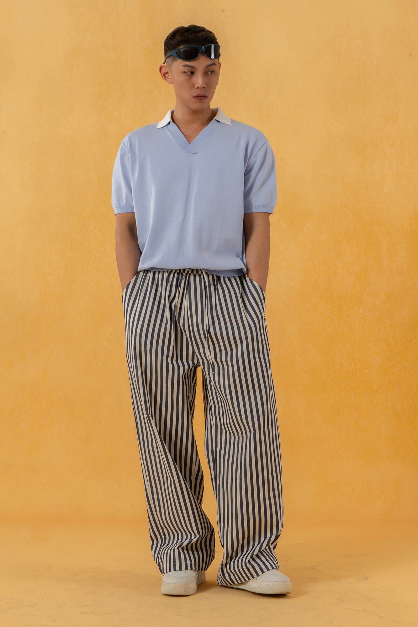 Detachable Collar Short Sleeve Knit Tee