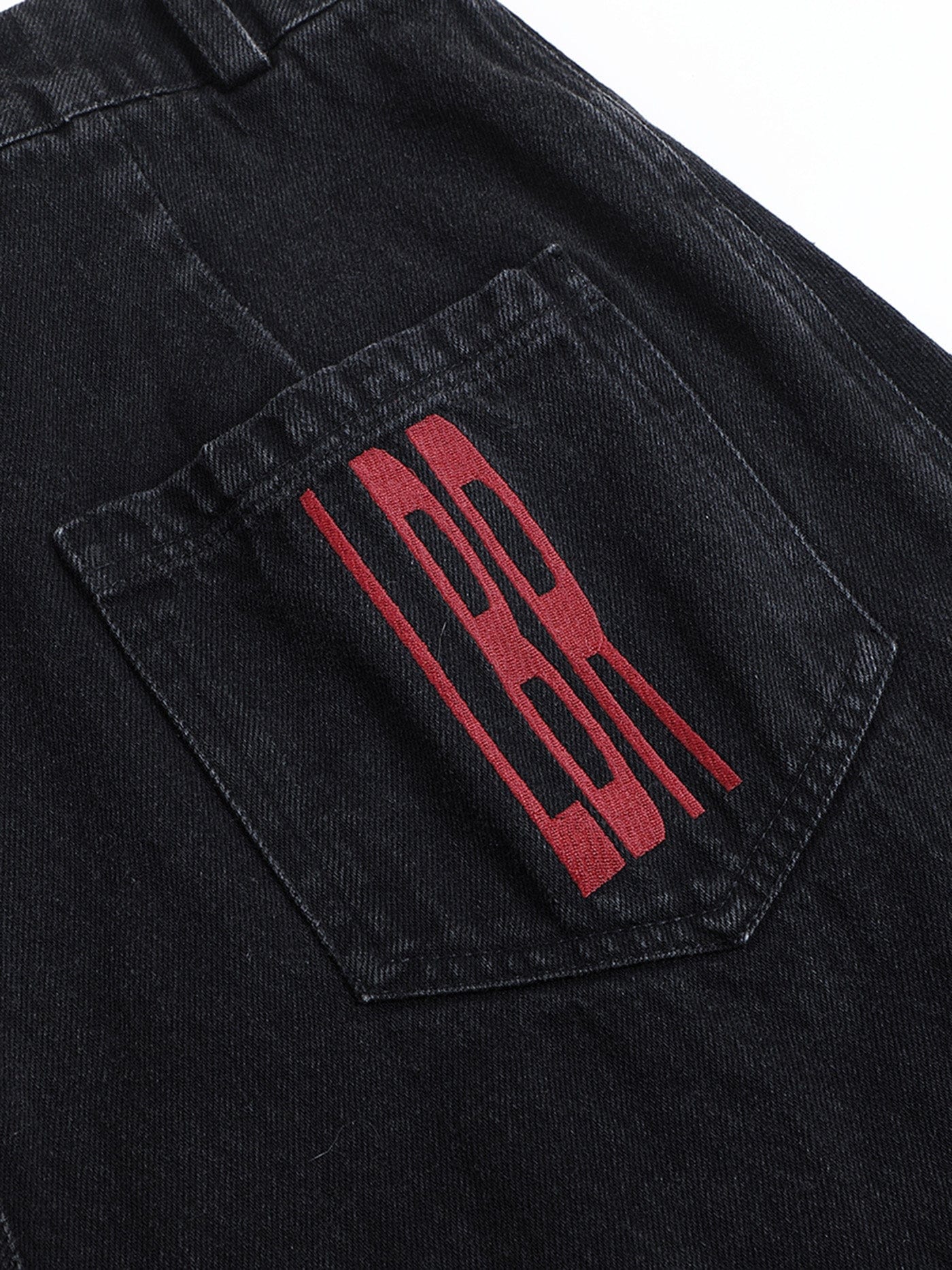 Black Cargo Wide Jeans