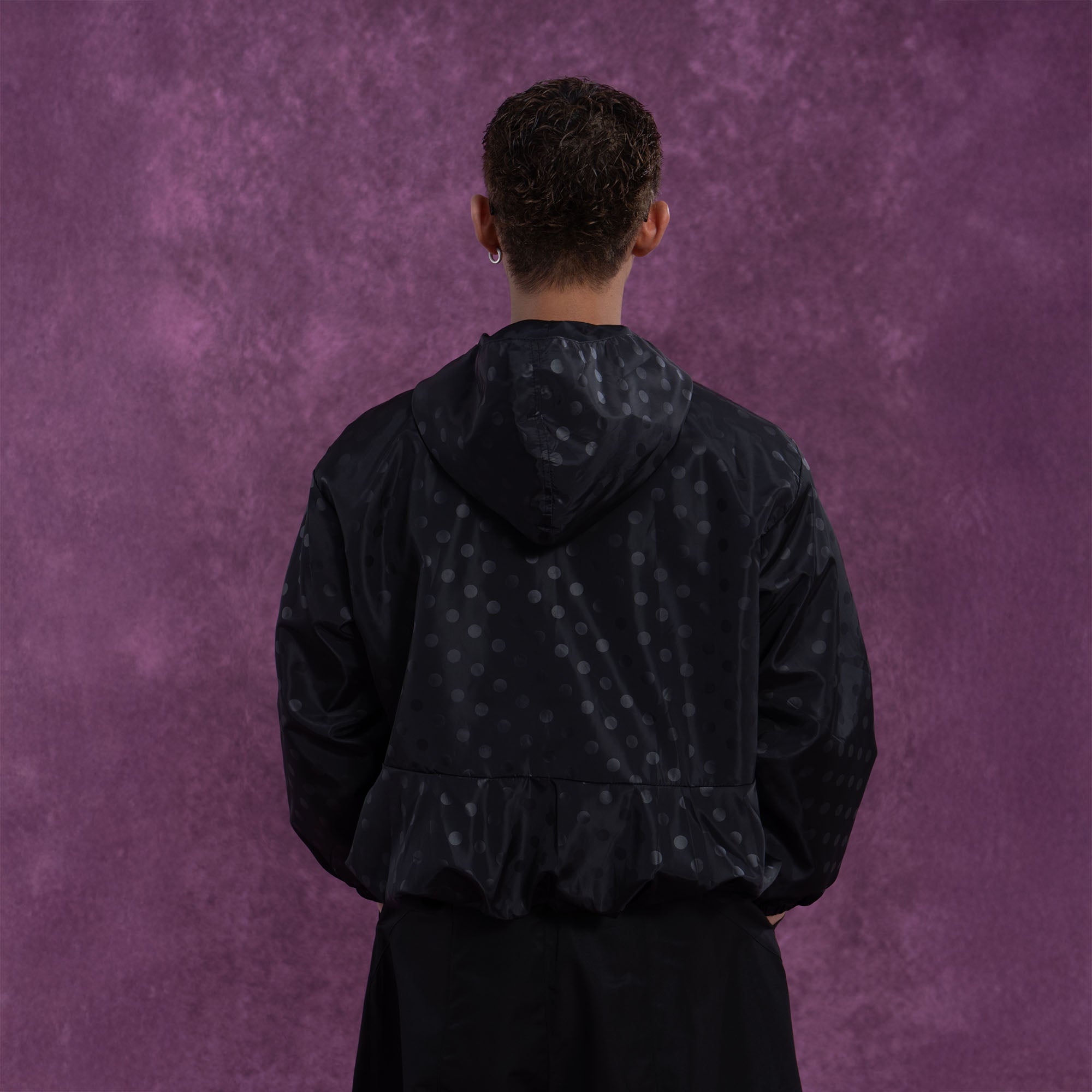 Black Dot Pattern Windbreaker
