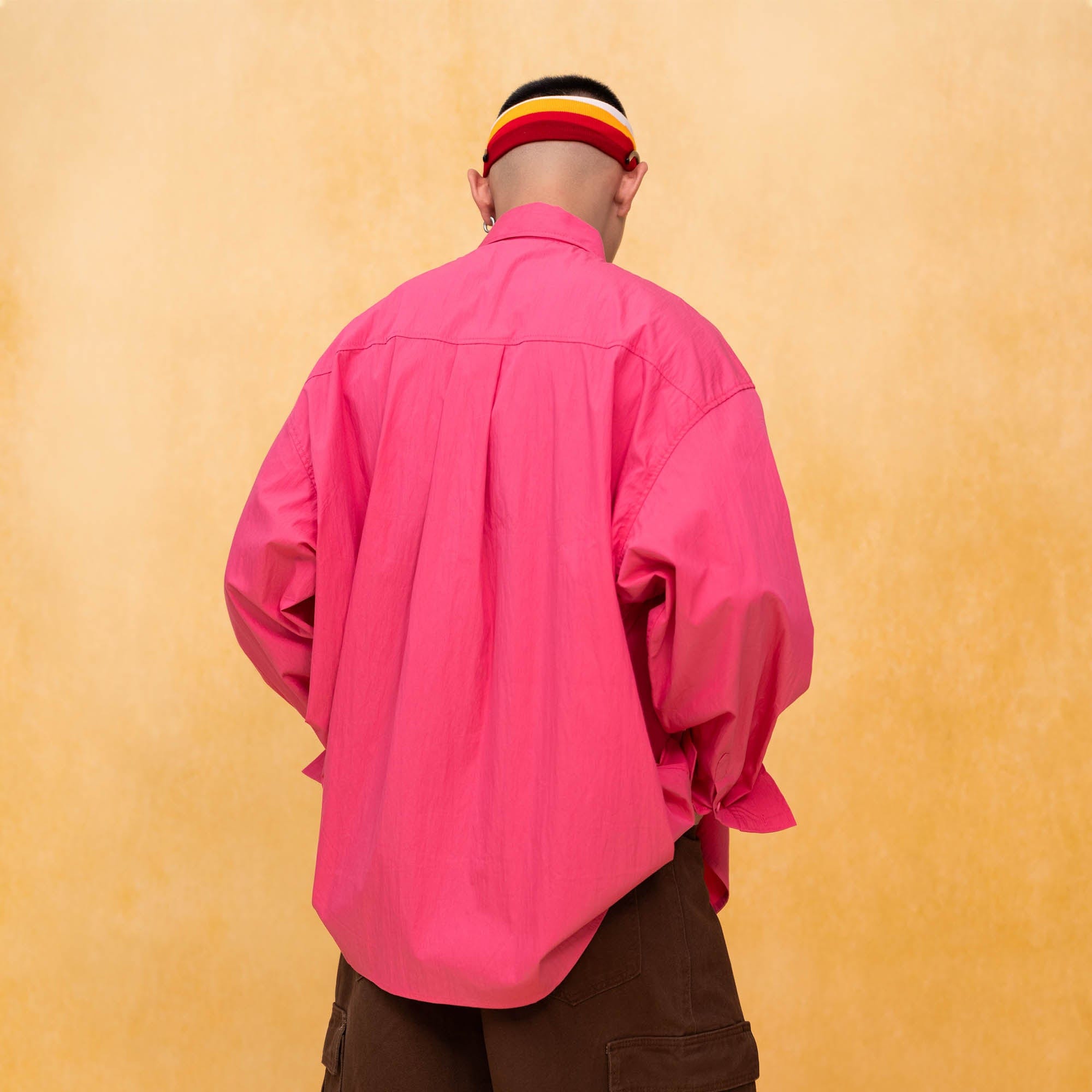 Oversized Crinkled Button-Up Shirt