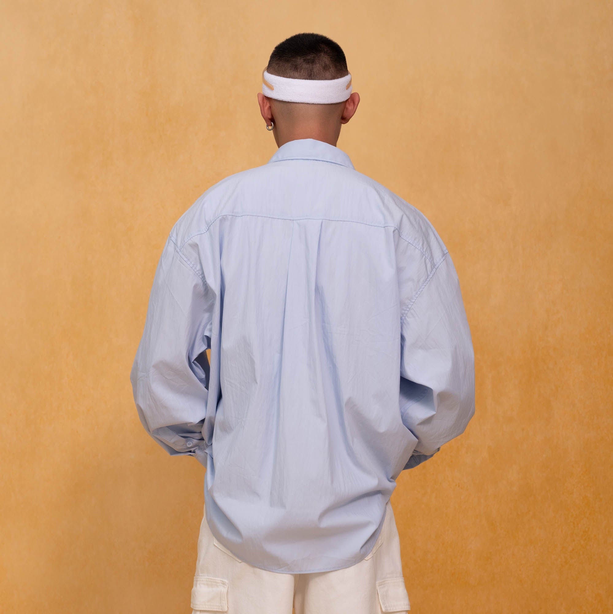 Oversized Crinkled Button-Up Shirt