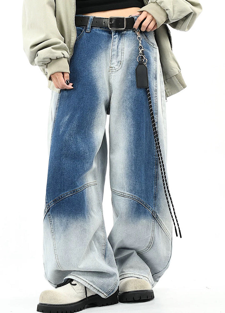 Faded Drift Wide-Leg Denim Pants