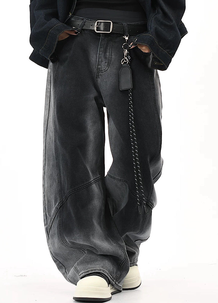 Faded Drift Wide-Leg Denim Pants
