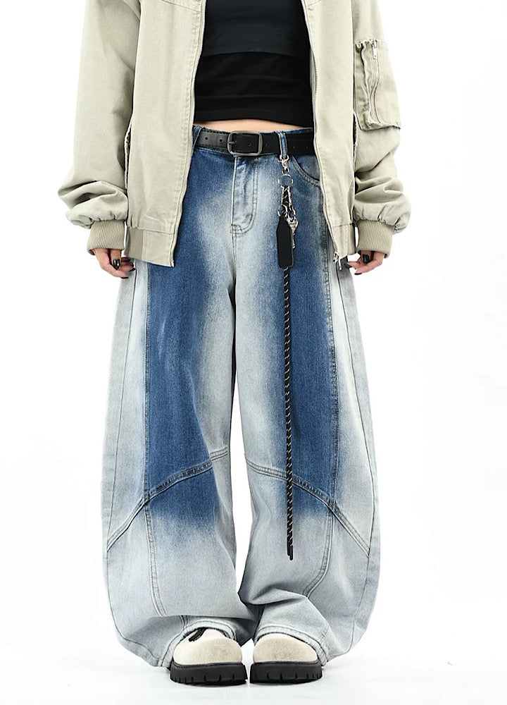 Faded Drift Wide-Leg Denim Pants